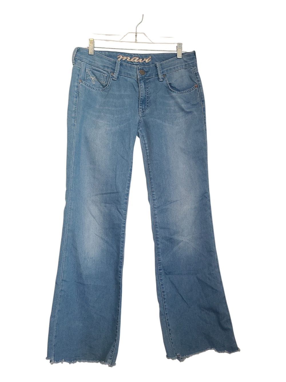 Vintage Mavi Cora Women's Medium Blue Flare Jeans Raw Hem